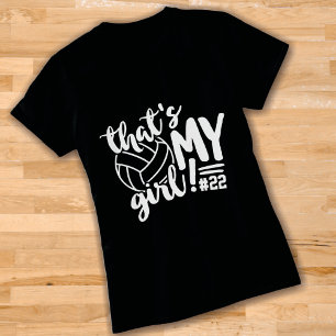 Camiseta Mamá de voleibol que es mi Chica agrega un número