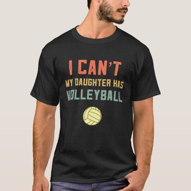 Camiseta Mamá De Voleibol Retro Que No Puedo Mi Hija Tiene  (Anverso)