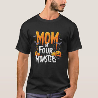 Camiseta Mamá del arte de Halloween de cuatro monstruos