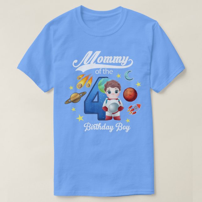 Camiseta Mamá del astronauta de cumpleaños (Diseño del anverso)