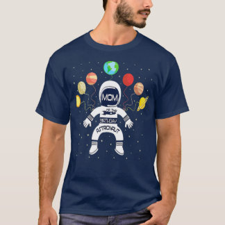 Camiseta Mamá Del Astronauta Del Cumpleaños, Niño Y Espacio