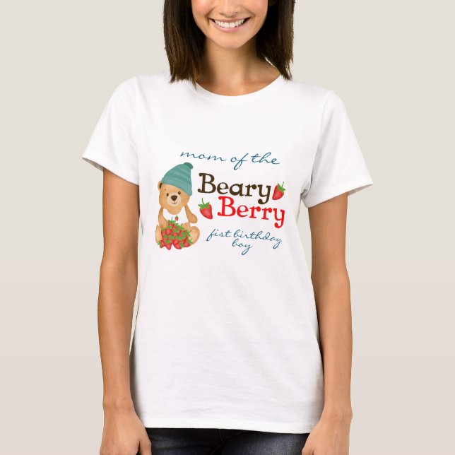 Camiseta Mamá del beary Berry primer niño de cumpleaños (Anverso)