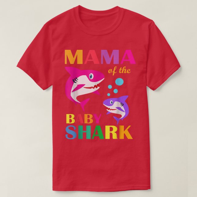 Camiseta Mamá Del Bebé Nacimiento Tiburón Mamá Tiburón Madr (Diseño del anverso)
