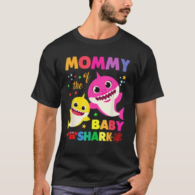 Camiseta Mamá Del Bebé Tiburón Cumpleaños Mamá Tiburón Copi (Anverso)