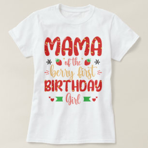 Camiseta Mamá Del Berry Birthday Sweet Mom Strawberries
