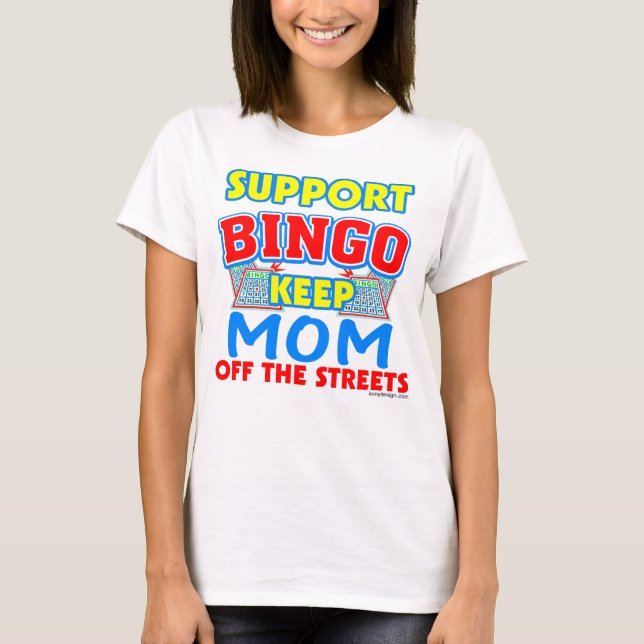 Camiseta Mamá del bingo de la ayuda divertida (Anverso)