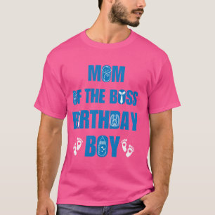 Camiseta Mamá del Boss Birthday Boy Blue Design Family Pa
