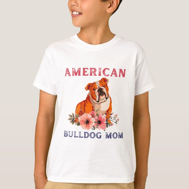 Camiseta Mamá del Bulldog americano Bulldog Lover Dog Mom (Anverso)