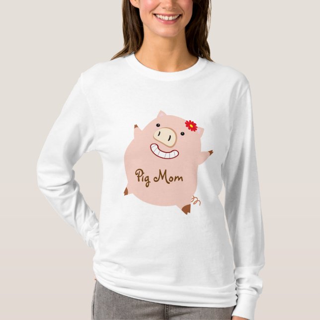 Camiseta Mamá del cerdo (bonito guarro) (Anverso)