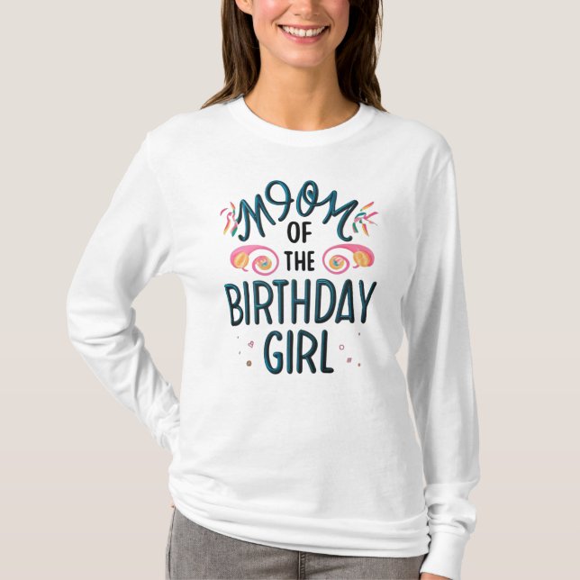 Camiseta Mamá del Chica de Cumpleaños (Anverso)
