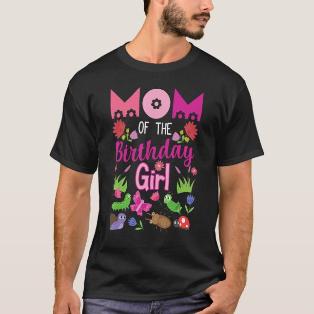 Camiseta Mamá Del Chica De Cumpleaños Bug Insect Fiesta De  (Anverso)