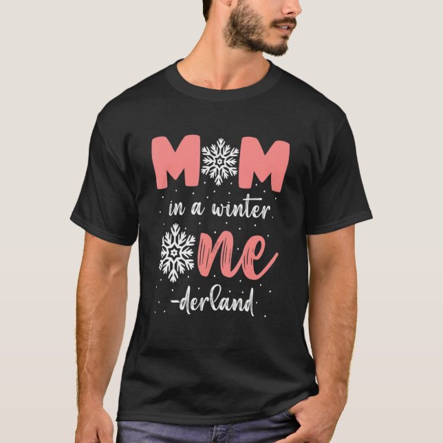 Camiseta Mamá Del Chica De Cumpleaños Invierno De Onederlan (Anverso)