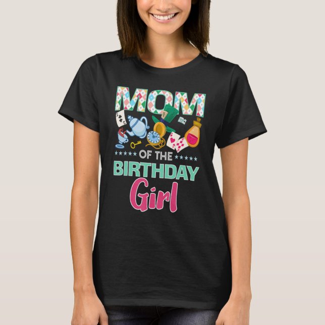Camiseta Mamá Del Chica De Cumpleaños Onederland Pink Verde (Anverso)