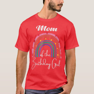 Camiseta Mamá del Chica de cumpleaños Rainbow Boho Par de c