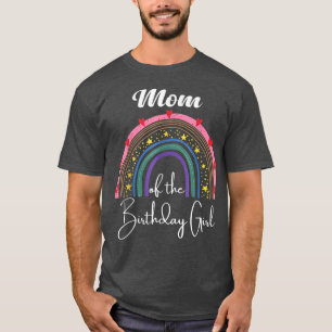 Camiseta Mamá del Chica de cumpleaños Rainbow Boho Par de c