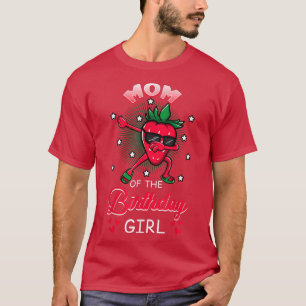 Camiseta Mamá Del Chica De Cumpleaños Strawberry Dabbing Bd