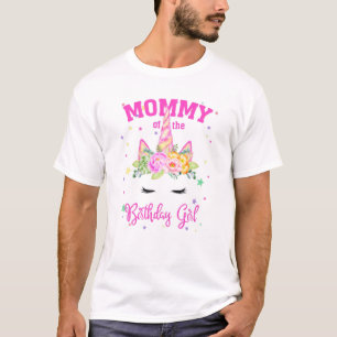 Camiseta ¡Mamá Del Chica De Cumpleaños! Unicorn Face Them G
