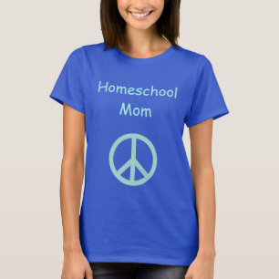 Camiseta Mamá del colegio de casa con signo de paz