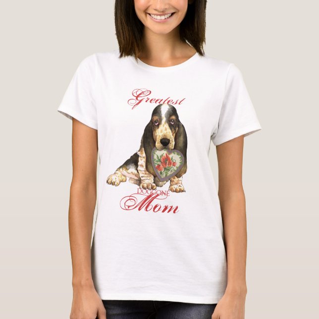 Camiseta Mamá del corazón de Basset Hound (Anverso)
