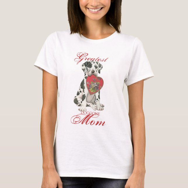 Camiseta Mamá del corazón de great dane (Anverso)