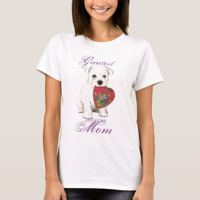 Camiseta Mamá del corazón de Westie (Anverso)