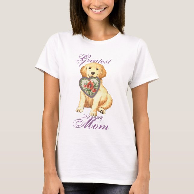 Camiseta Mamá del corazón del golden retriever (Anverso)