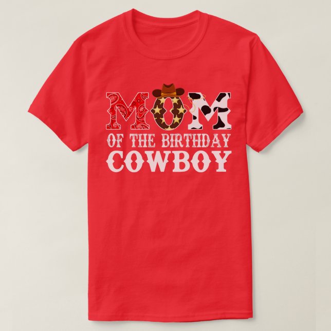Camiseta Mamá del Cowboy de cumpleaños primera vaca de cump (Diseño del anverso)