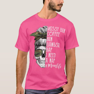 Camiseta Mamá del cráneo del camuflaje vida desordenado caf