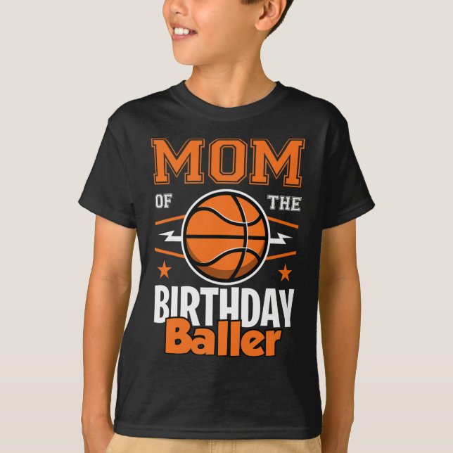 Camiseta Mamá Del Cumpleaños Byller Bysketbyll Big Fan Birt (Anverso)