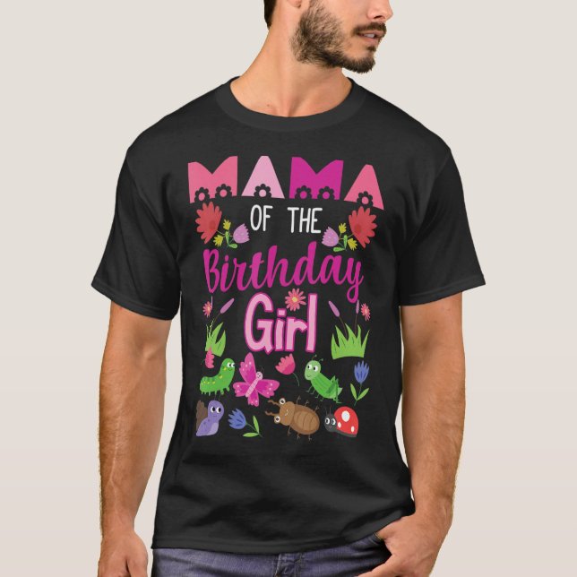 Camiseta Mamá Del Cumpleaños Chica Bug Insect Bday Fiesta (Anverso)
