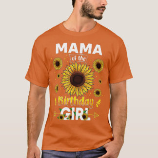 Camiseta Mamá Del Cumpleaños Chica Sunflower Fiesta Family 