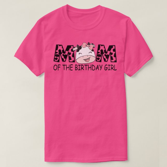 Camiseta Mamá del cumpleaños de la granja de vacas Chicas (Diseño del anverso)