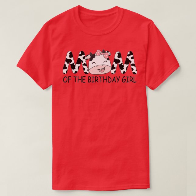 Camiseta Mamá del cumpleaños de la granja de vacas Chicas (Diseño del anverso)