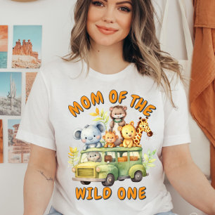 Camiseta Mamá del cumpleaños de los animales salvajes de sa