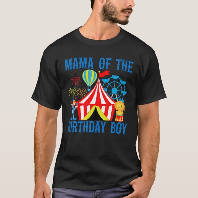 Camiseta Mamá del cumpleaños del coche de boy Ringmaster Ci (Anverso)