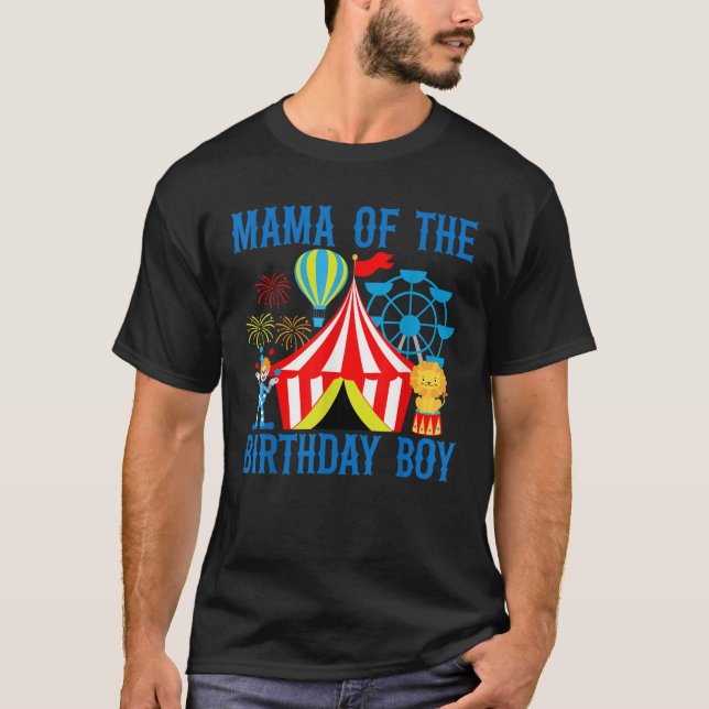 Camiseta Mamá del cumpleaños del coche de boy Ringmaster Ci (Anverso)