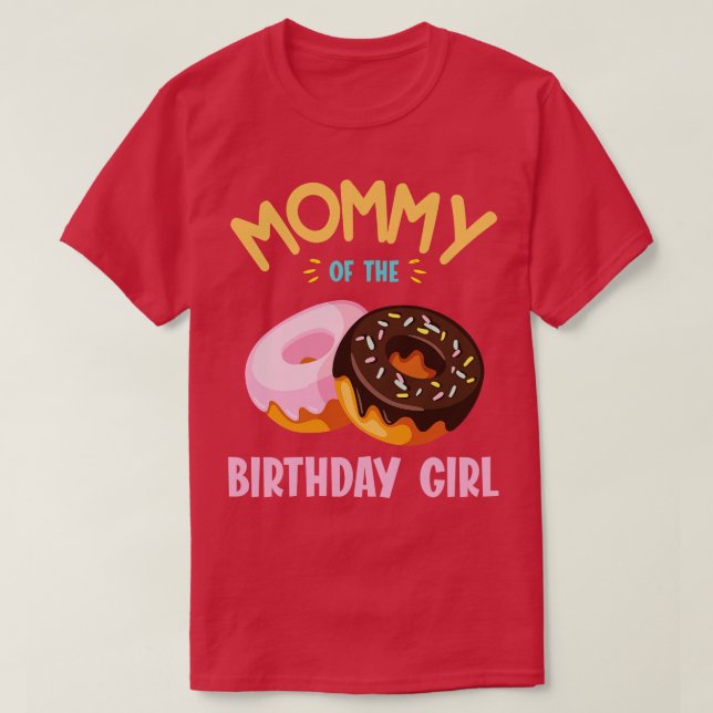 Camiseta Mamá Del Cumpleaños Donut Chica Hija Madre M (Diseño del anverso)
