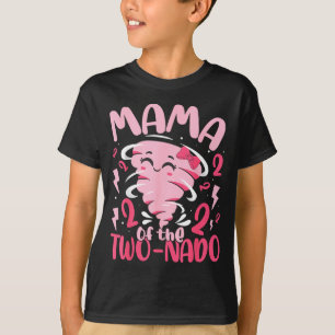 Camiseta Mamá del cumpleaños número 2 con tema de tornado t
