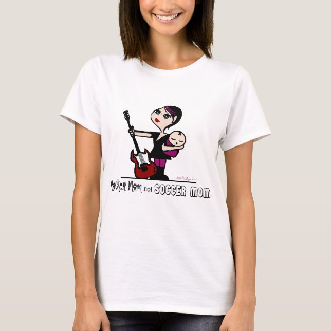 Camiseta Mamá del eje de balancín, no mamá del fútbol (Anverso)