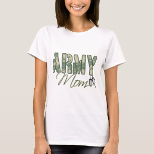 Camiseta mamá del ejército con la copia de las placas de