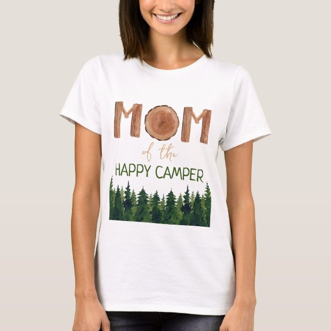 Camiseta Mamá Del Feliz Cumpleaños Del Camper (Anverso)