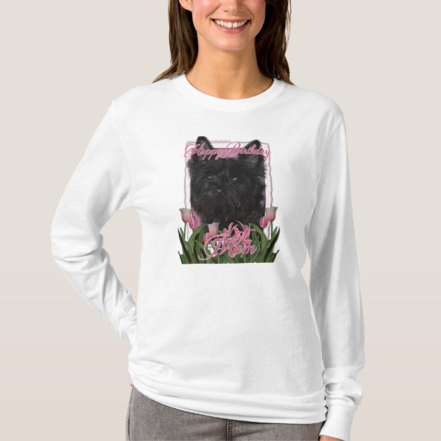 Camiseta Mamá del feliz cumpleaños - mojón - negro - Rosco (Anverso)