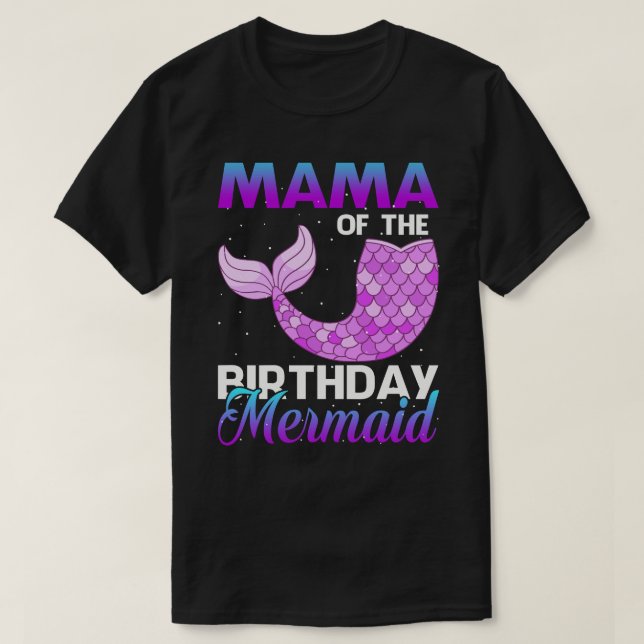 Camiseta MAMA del Fiesta de la sirena de cumpleaños (Diseño del anverso)