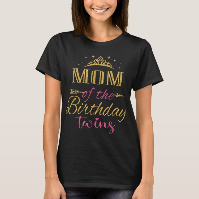 Camiseta Mamá Del Fiesta De Los Gemelos De Cumpleaños (Anverso)