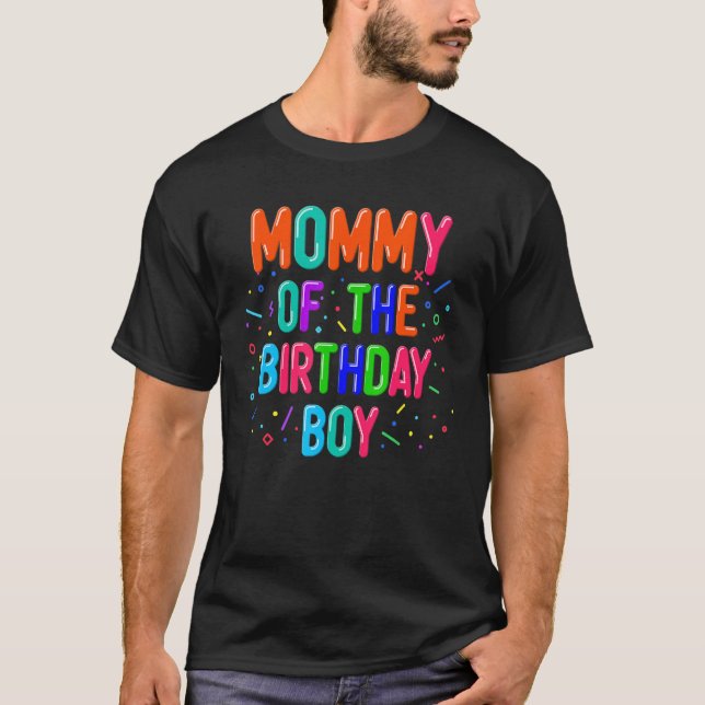 Camiseta Mamá del globo de cumpleaños familia coincidente (Anverso)