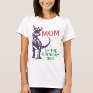 Camiseta Mamá del gorra del fiesta de T-Rex del dinosaurio