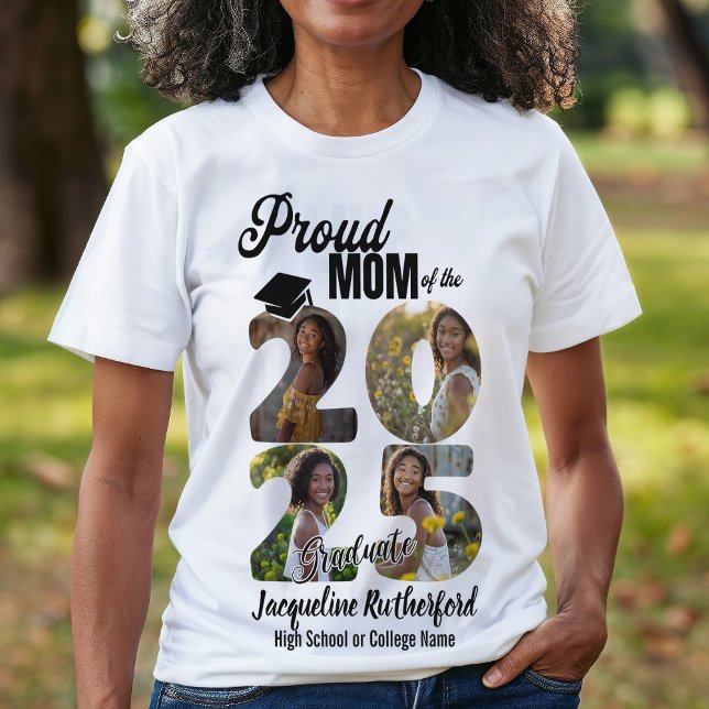 Camiseta Mamá del graduado de 2025 (Mom of 2025 Graduate T-Shirt African American Woman)