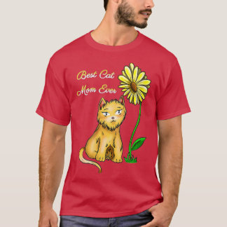 Camiseta Mamá del mejor gato del mundo del gato del girasol