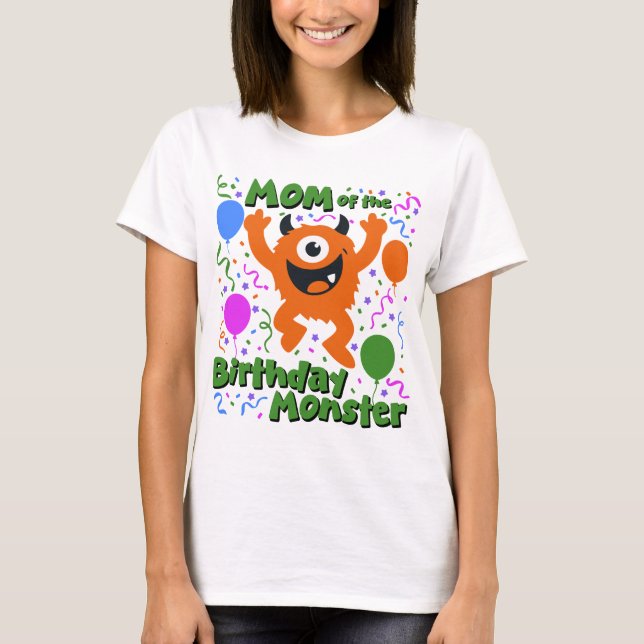 Camiseta Mamá del Monstruo del Cumpleaños (Anverso)