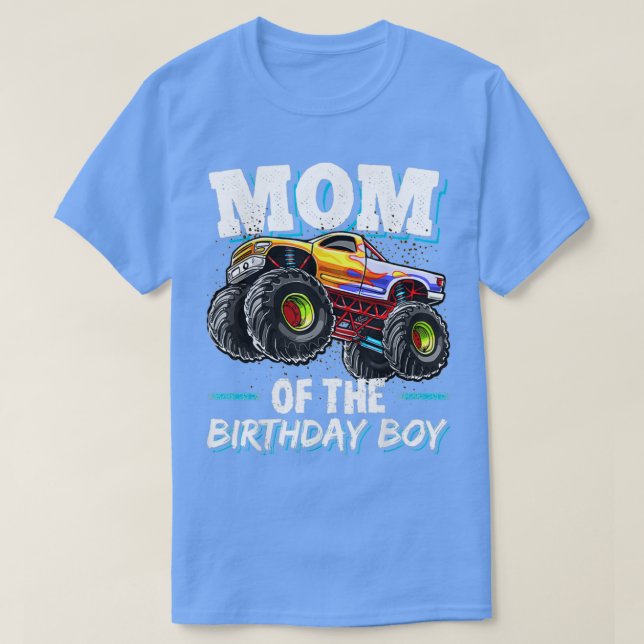 Camiseta Mamá Del Monstruo Del Nacimiento Camión Cumpleaños (Diseño del anverso)